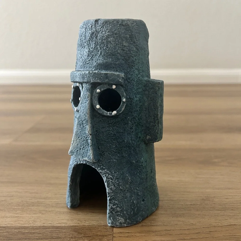 SpongeBob Squidward’s Easter Island Head Aquarium Decoration- EUC